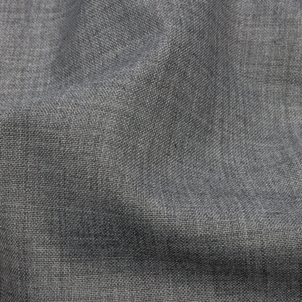 Heathered Gray Tropical Wool Blend Suiting Detail