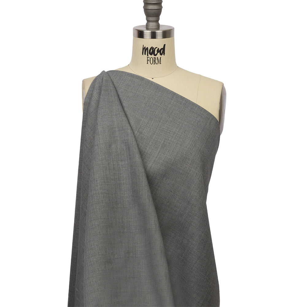 Heathered Gray Tropical Wool Blend Suiting Drape