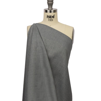 Heathered Gray Tropical Wool Blend Suiting Drape