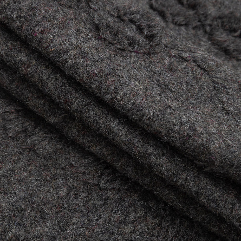 Pavement Chunky Knit with Plum Accents Folded