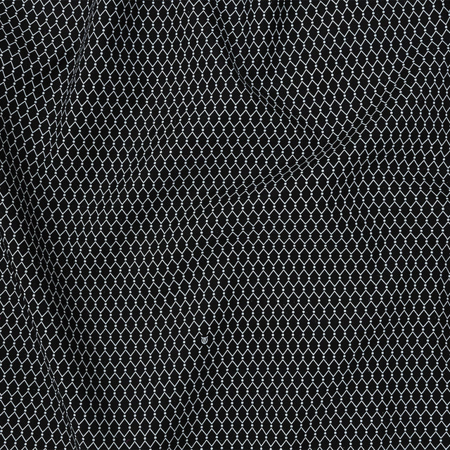 Italian Black and White Geometric Silk and Cotton Voile