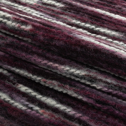 Elderberry and White Striated Novelty Chunky Knit Folded