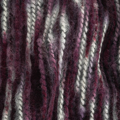 Elderberry and White Striated Novelty Chunky Knit Detail