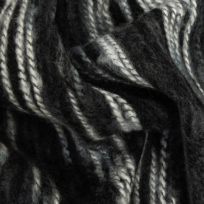 Steel and White Striated Novelty Chunky Knit Detail