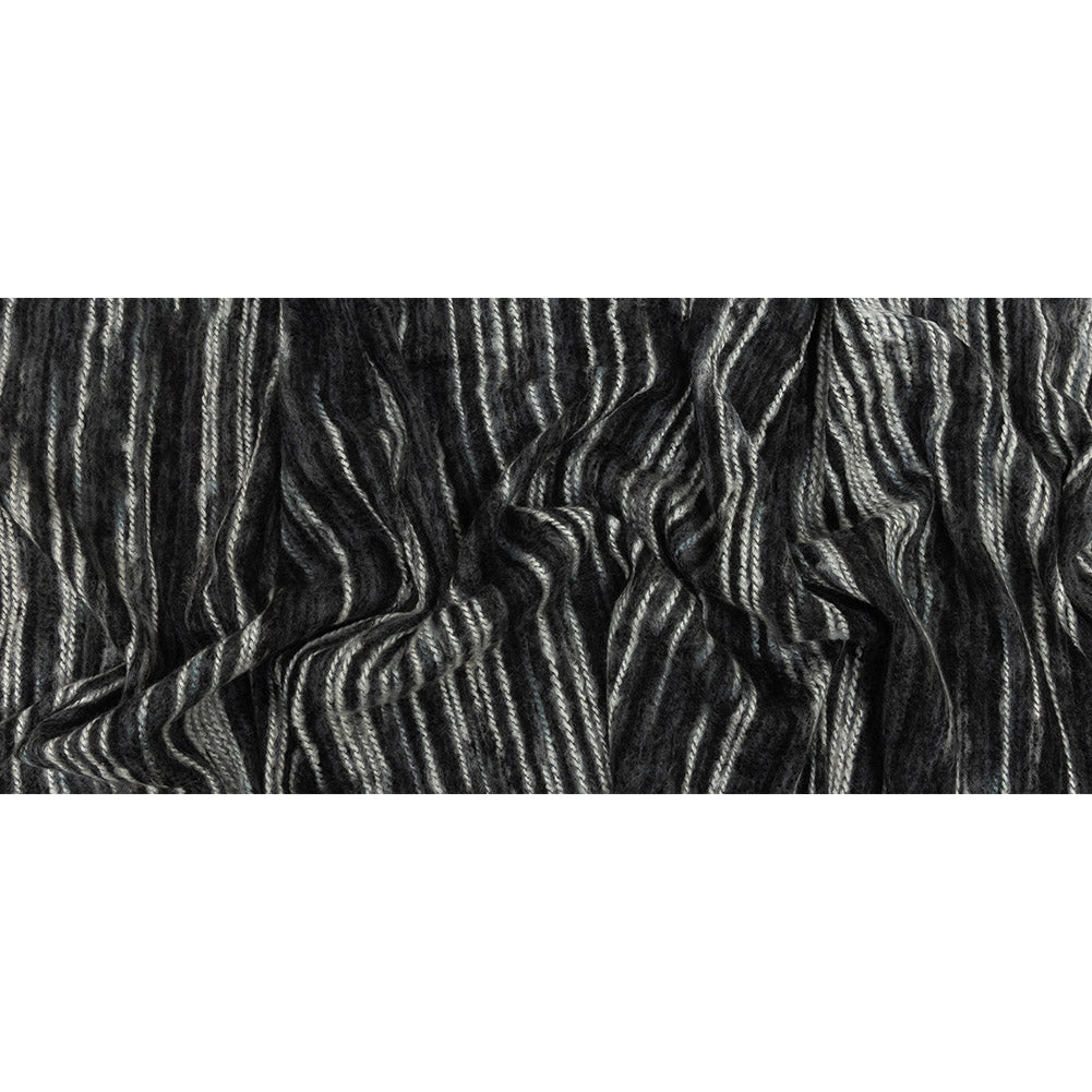 Steel and White Striated Novelty Chunky Knit Full