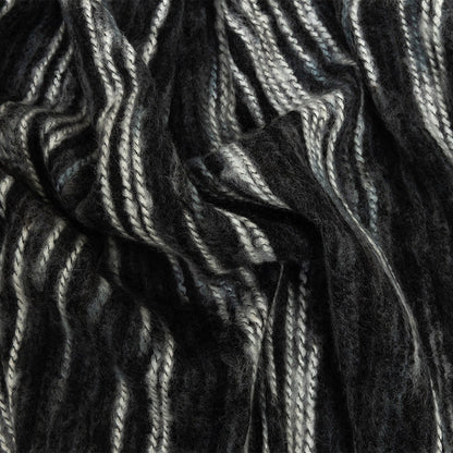 Steel and White Striated Novelty Chunky Knit