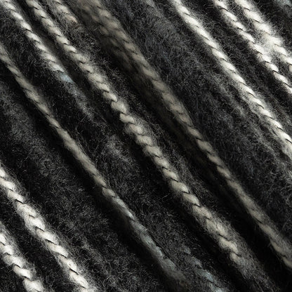 Black, Gray and White Striated Novelty Chunky Knit Folded