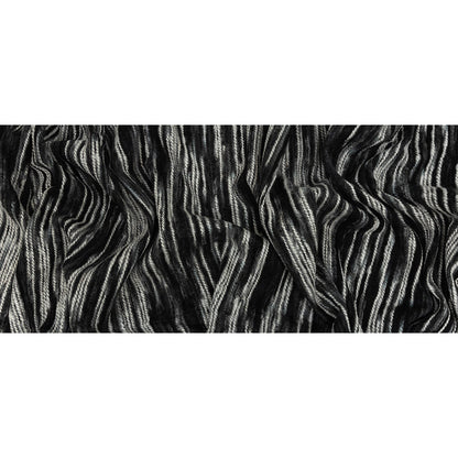 Black, Gray and White Striated Novelty Chunky Knit Full