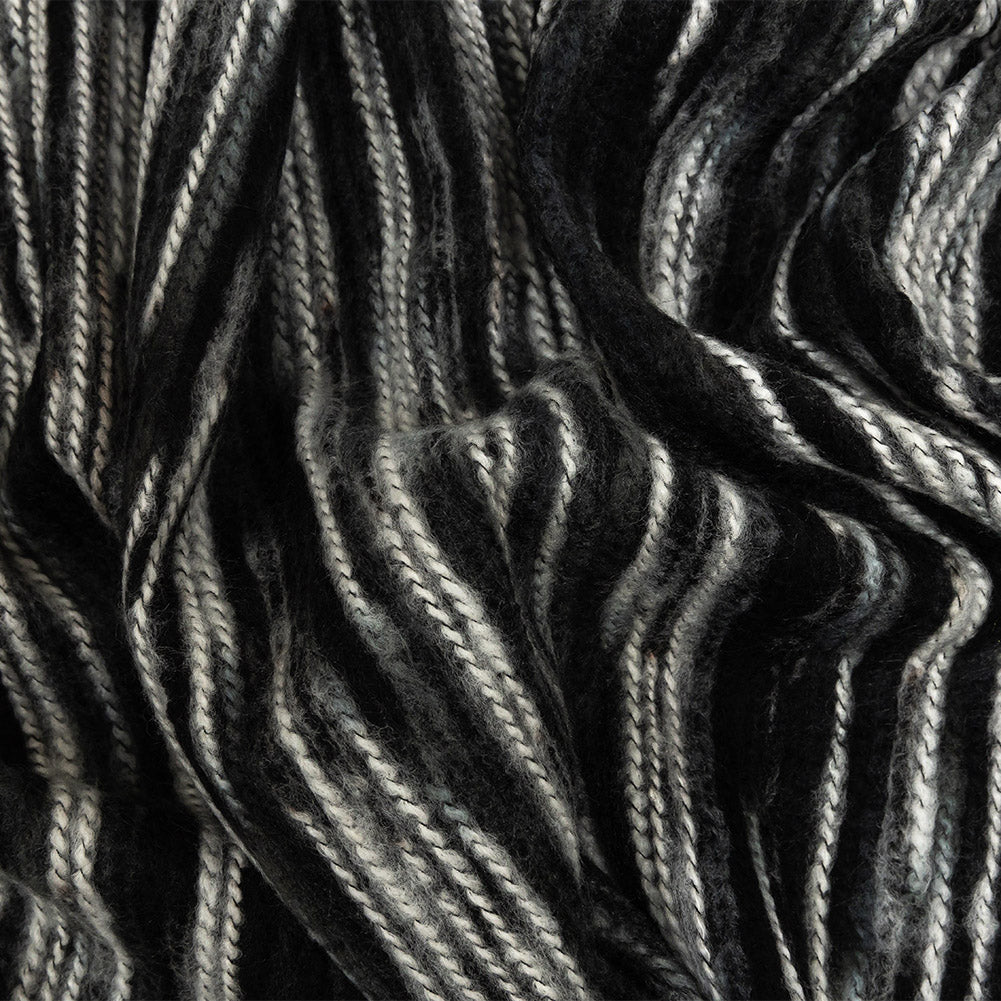 Black, Gray and White Striated Novelty Chunky Knit