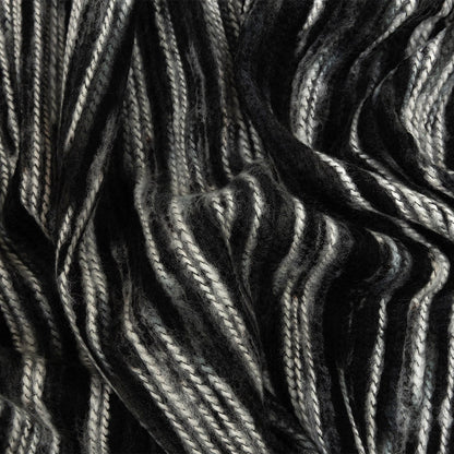 Black, Gray and White Striated Novelty Chunky Knit