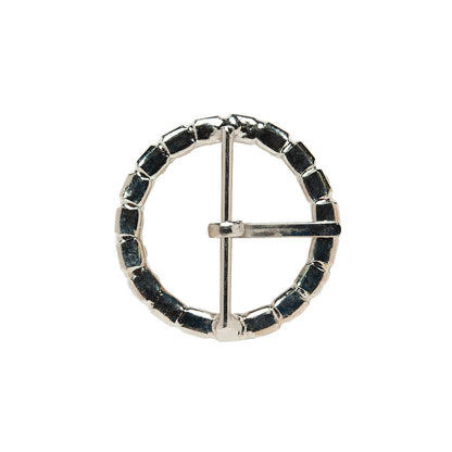Swarovski Crystal and Silver Circular Rhinestone Buckle - 2"