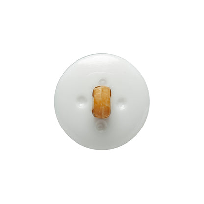 Toffee Basketweave set in a White Circular 2-Piece Shank Back Button - 30L/19mm Folded
