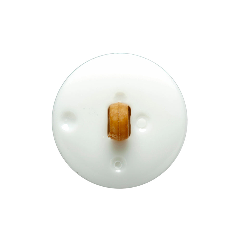 Toffee Basketweave set in a White Circular 2-Piece Shank Back Button - 38L/24mm Folded