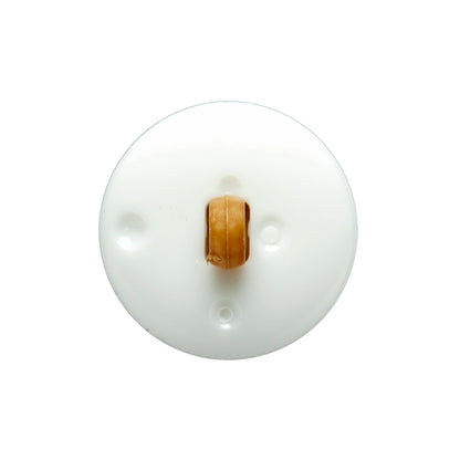 Toffee Basketweave set in a White Circular 2-Piece Shank Back Button - 38L/24mm Folded