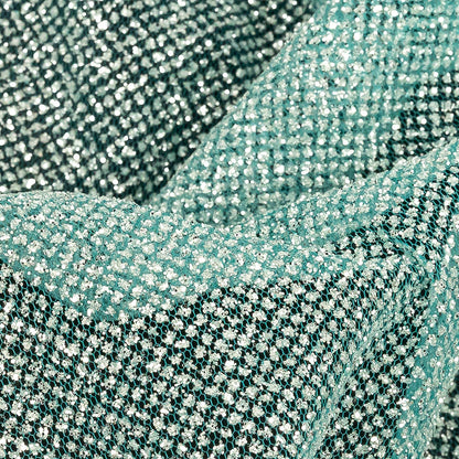 Tulle with Metallic Platinum Glitter - Lake Blue - Platina Collection
