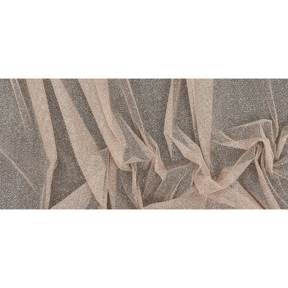 Tulle with Metallic Platinum Glitter - Dusty Rose - Platina Collection - Full