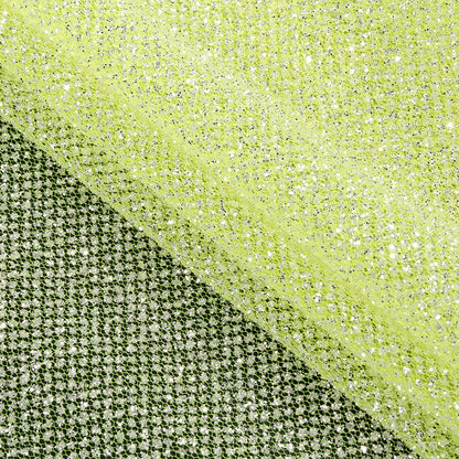 Tulle with Metallic Platinum Glitter - Neon Yellow - Platina Collection