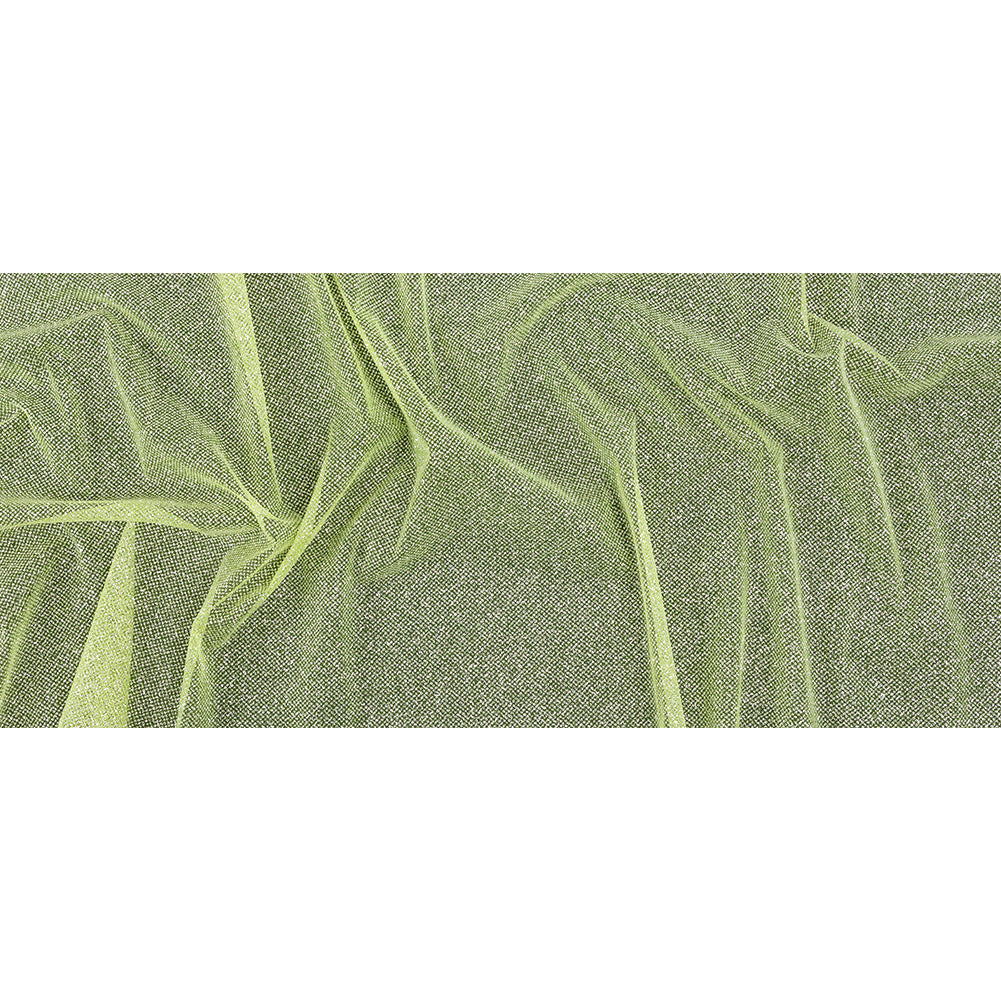 Tulle with Metallic Platinum Glitter - Neon Yellow - Platina Collection