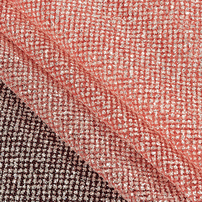 Tulle with Metallic Platinum Glitter - Shrimp - Platina Collection