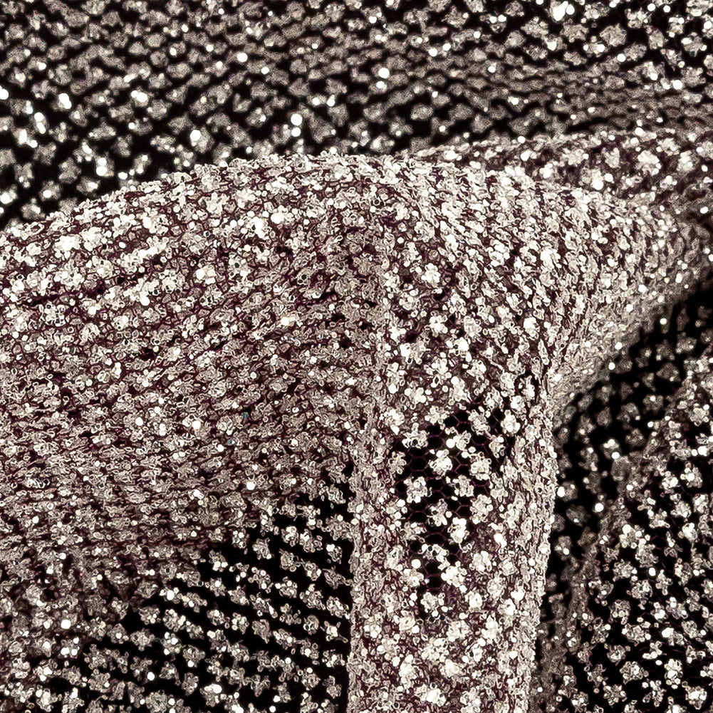 Tulle with Metallic Platinum Glitter - Winetasting - Platina Collection - Detail
