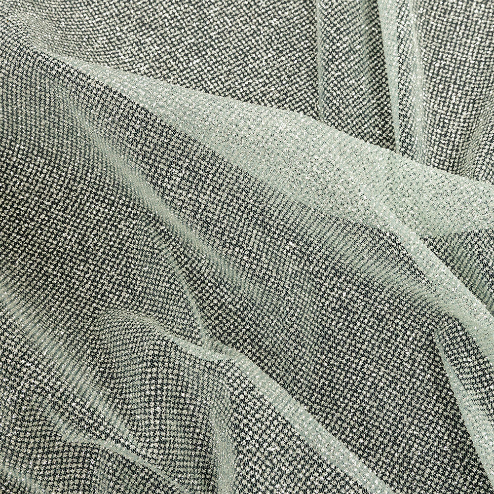 Tulle with Metallic Platinum Glitter - Clearwater - Platina Collection
