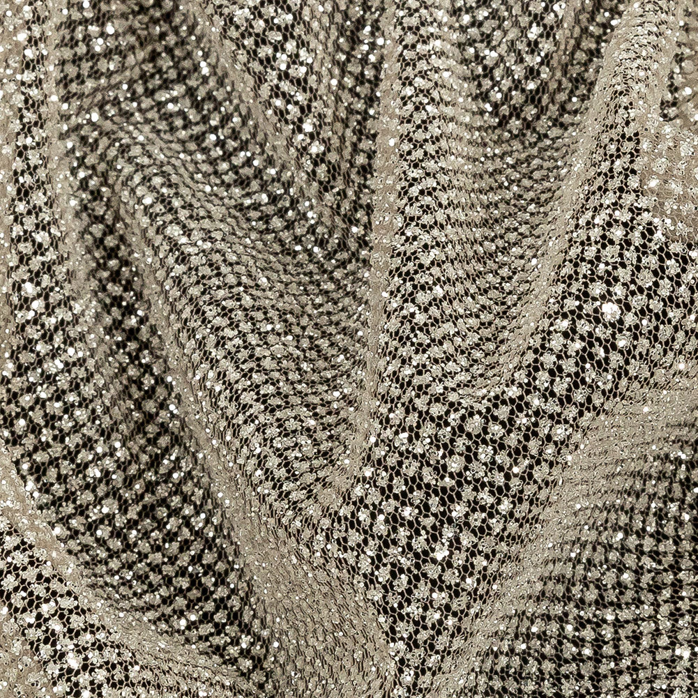 Tulle with Metallic Platinum Glitter - Caramel - Platina Collection
