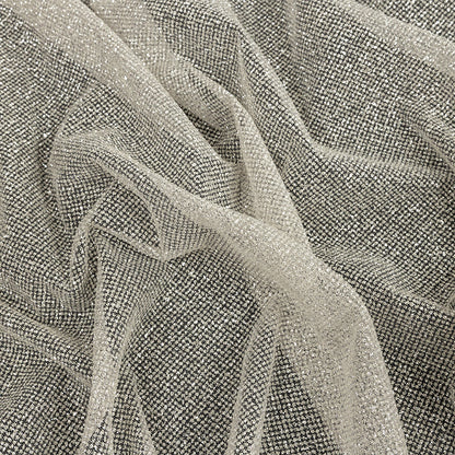 Tulle with Metallic Platinum Glitter - Dove Gray - Platina Collection