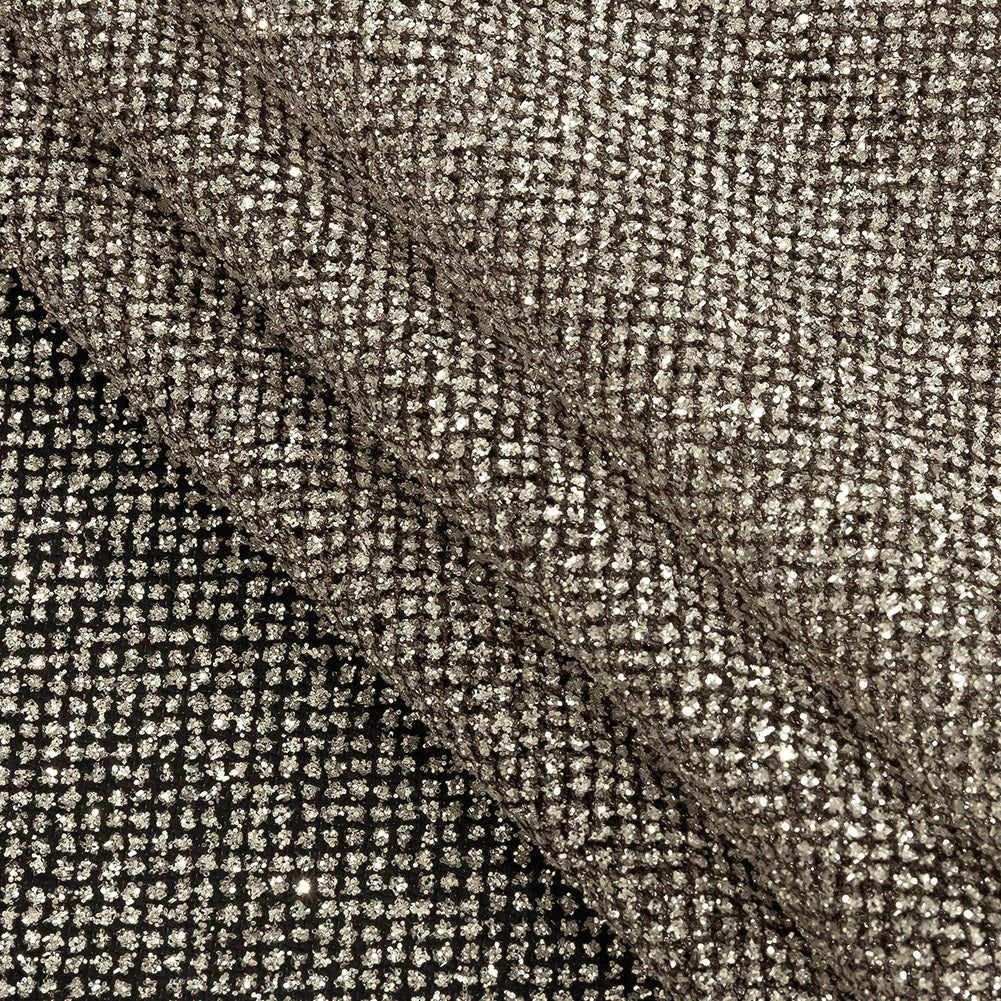 Tulle with Metallic Platinum Glitter - Brown - Platina Collection