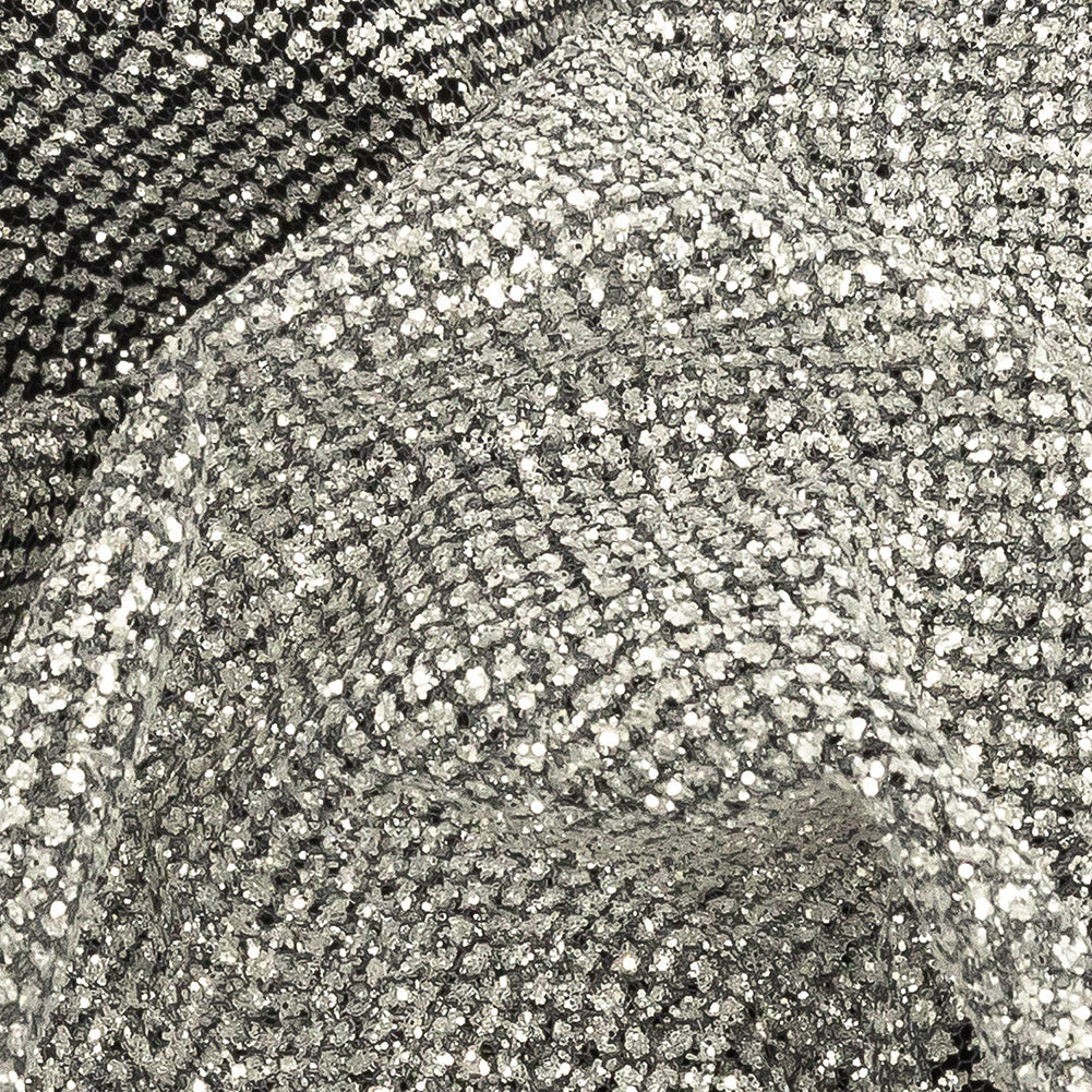 Tulle with Metallic Platinum Glitter - Nine Iron - Platina Collection - Detail