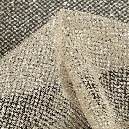 Tulle with Metallic Platinum Glitter - Champagne - Platina Collection