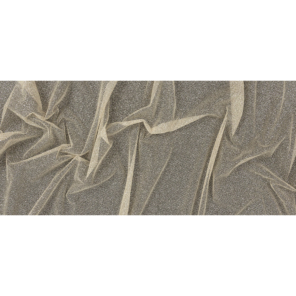 Tulle with Metallic Platinum Glitter - Champagne - Platina Collection