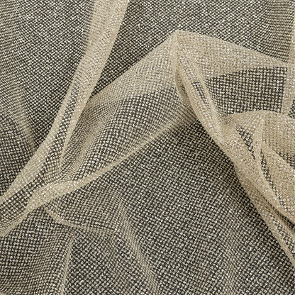 Tulle with Metallic Platinum Glitter - Champagne - Platina Collection