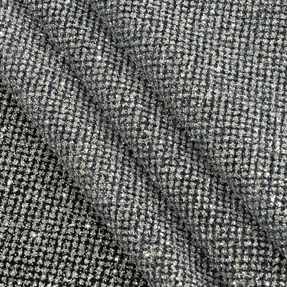 Tulle with Metallic Platinum Glitter - Navy Blue - Platina Collection