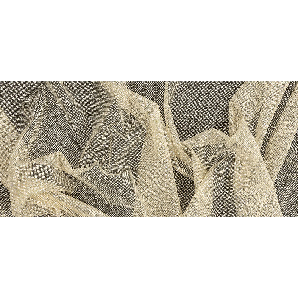 Tulle with Metallic Platinum Glitter - Light Caramel - Platina Collection - Full