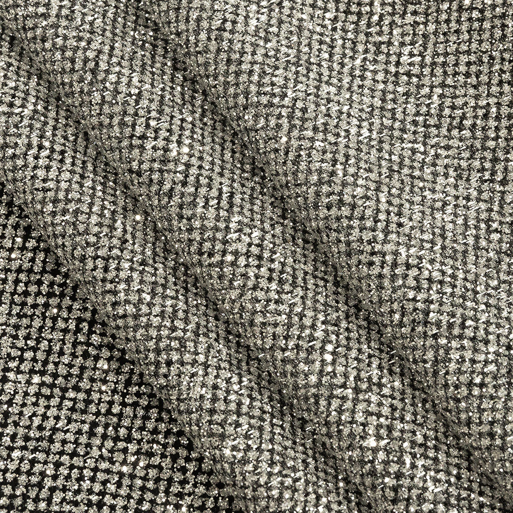 Tulle with Metallic Platinum Glitter - Black - Platina Collection