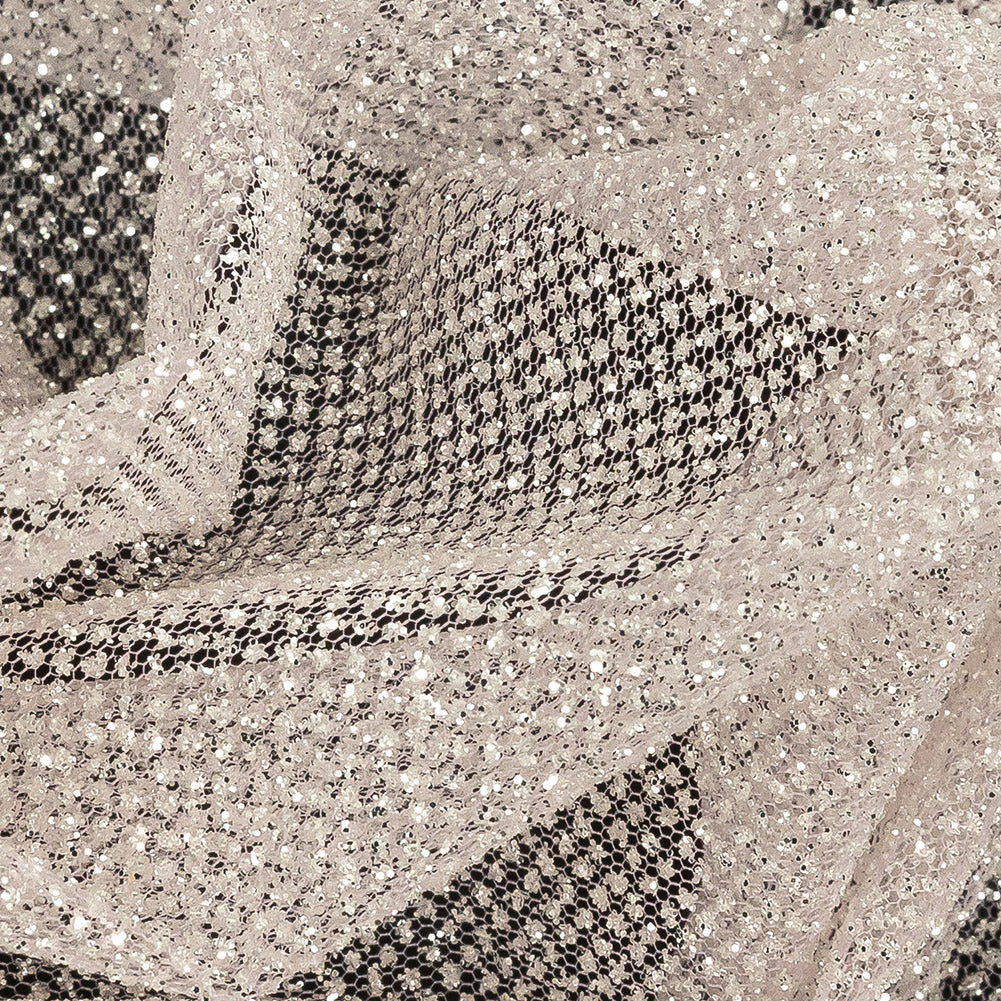 Tulle with Metallic Platinum Glitter - Pink - Platina Collection - Detail