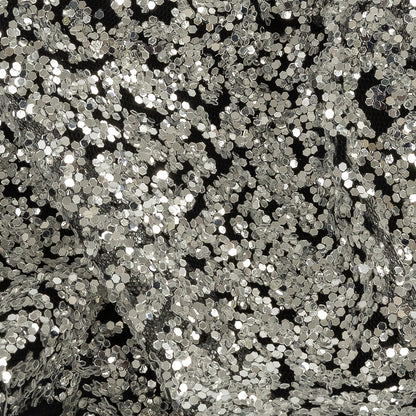 Tulle with Glitter Clusters - Black with Platinum - Eminence Collection