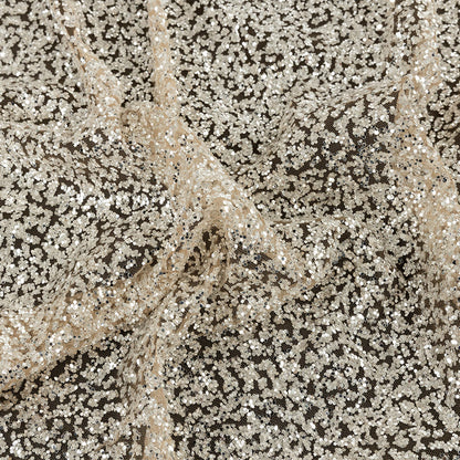Tulle with Glitter Clusters - Light Nude with Platinum - Eminence Collection