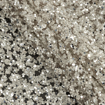 Tulle with Glitter Clusters - Mink with Platinum - Eminence Collection