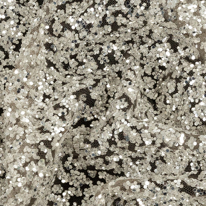 Tulle with Glitter Clusters - Mink with Platinum - Eminence Collection