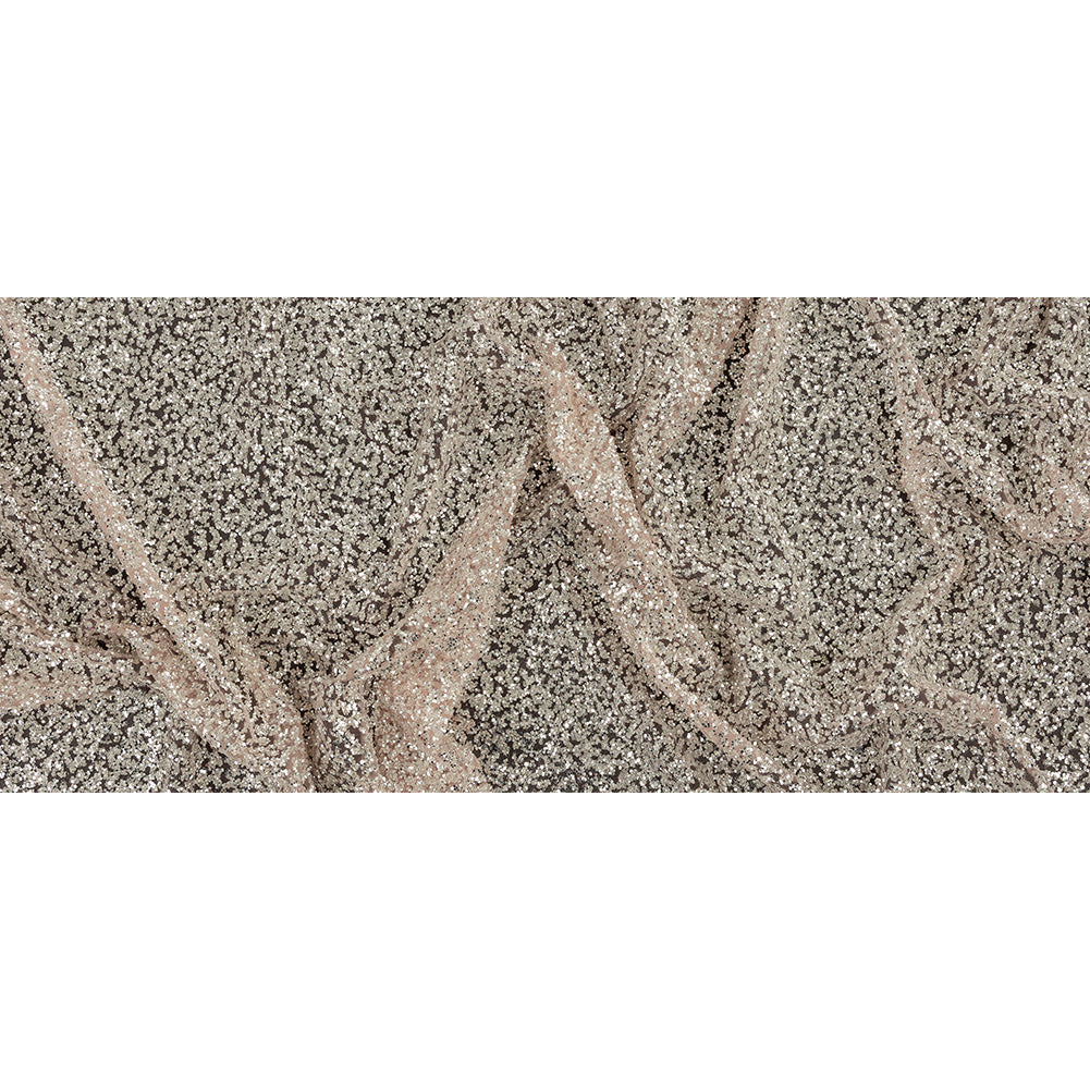 Tulle with Glitter Clusters - Salmon with Platinum - Eminence Collection - Full