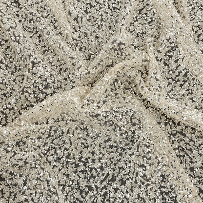 Tulle with Glitter Clusters - Champagne with Platinum - Eminence Collection
