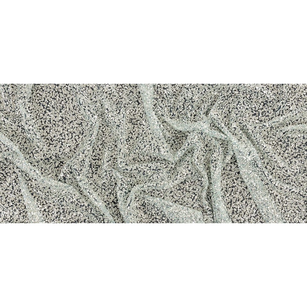 Tulle with Glitter Clusters - Blue with Platinum - Eminence Collection - Full