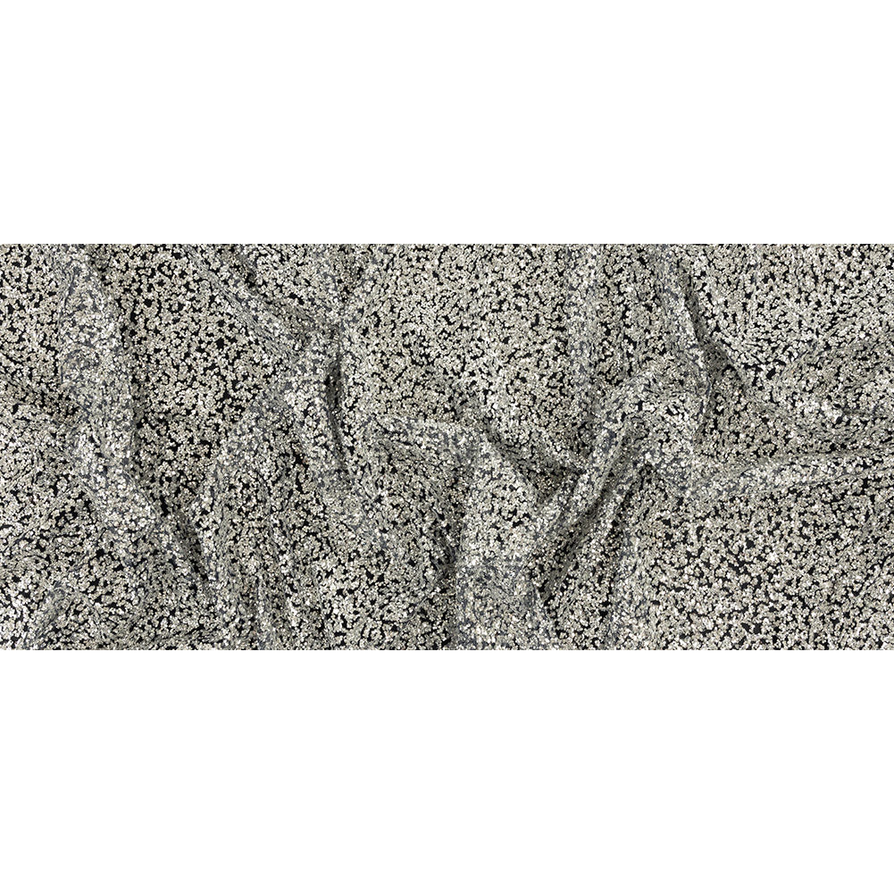 Tulle with Glitter Clusters - Navy with Platinum - Eminence Collection - Full