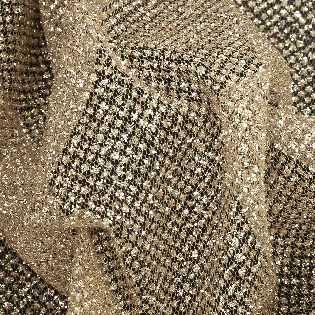 Ombre Tulle with Metallic Platinum Glitter - Gold and White - Starlet Collection