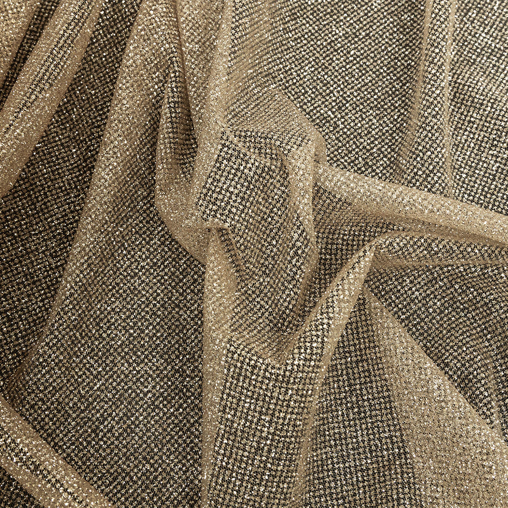 Ombre Tulle with Metallic Platinum Glitter - Gold and White - Starlet Collection