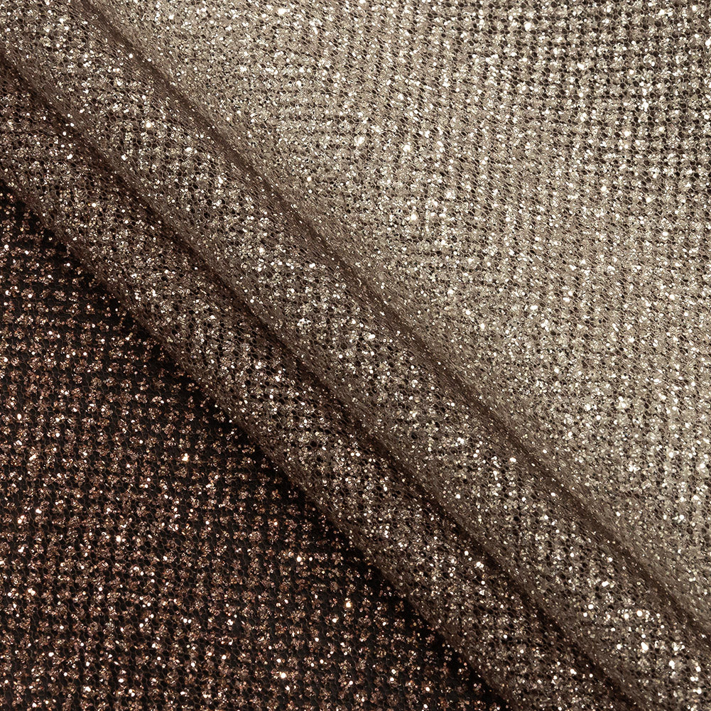 Ombre Tulle with Metallic Platinum Glitter - Copper and Silver - Starlet Collection - Folded