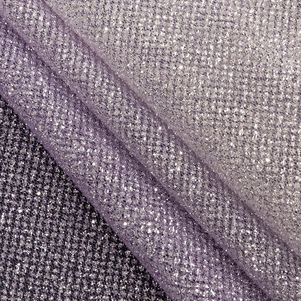 Ombre Tulle with Metallic Platinum Glitter - Lilac and White - Starlet Collection