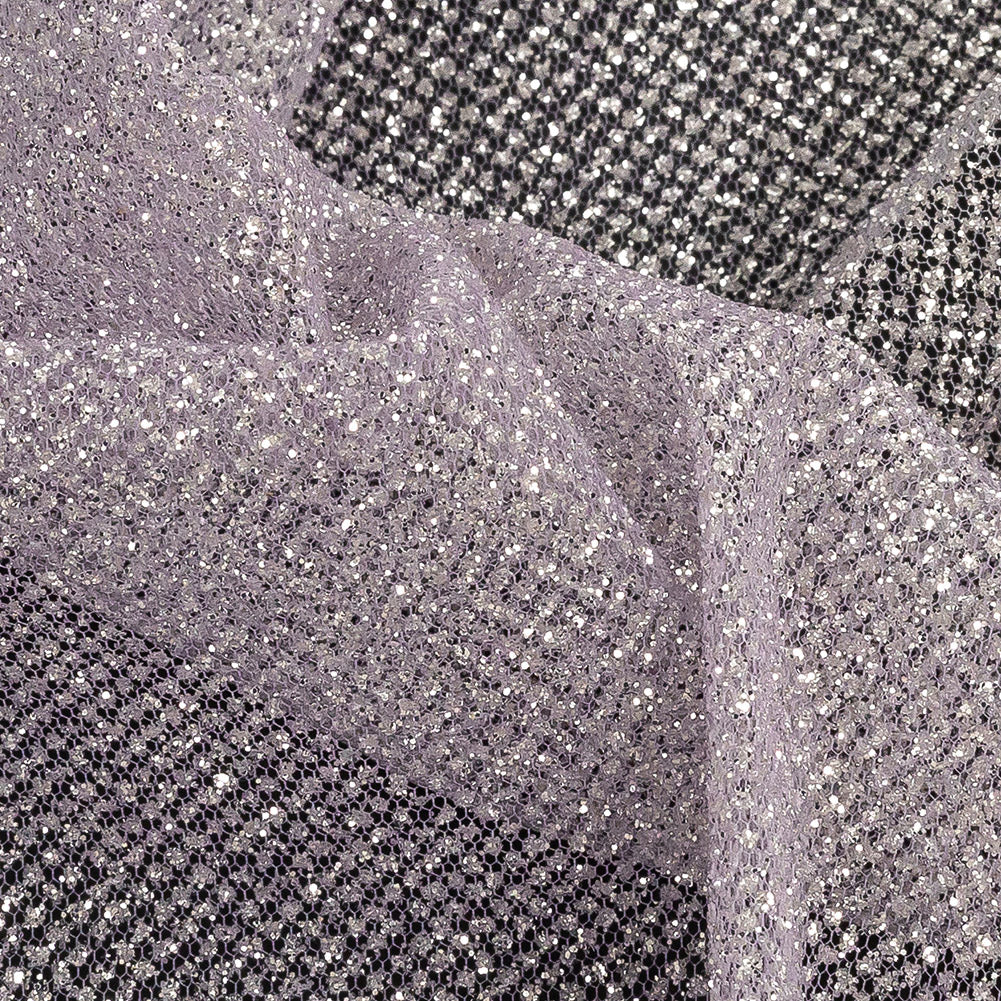 Ombre Tulle with Metallic Platinum Glitter - Lilac and White - Starlet Collection
