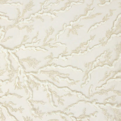 3D Puffy Glitter Tulle - Light Champagne and White